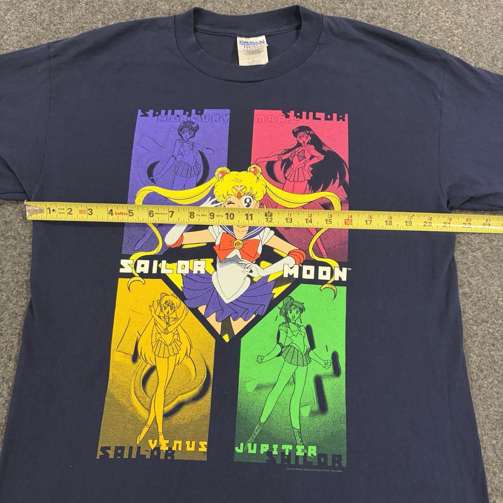 Vintage Sailor Moon & Scouts Graphic T-Shirt Size Large 1998 Manga Anime Toei