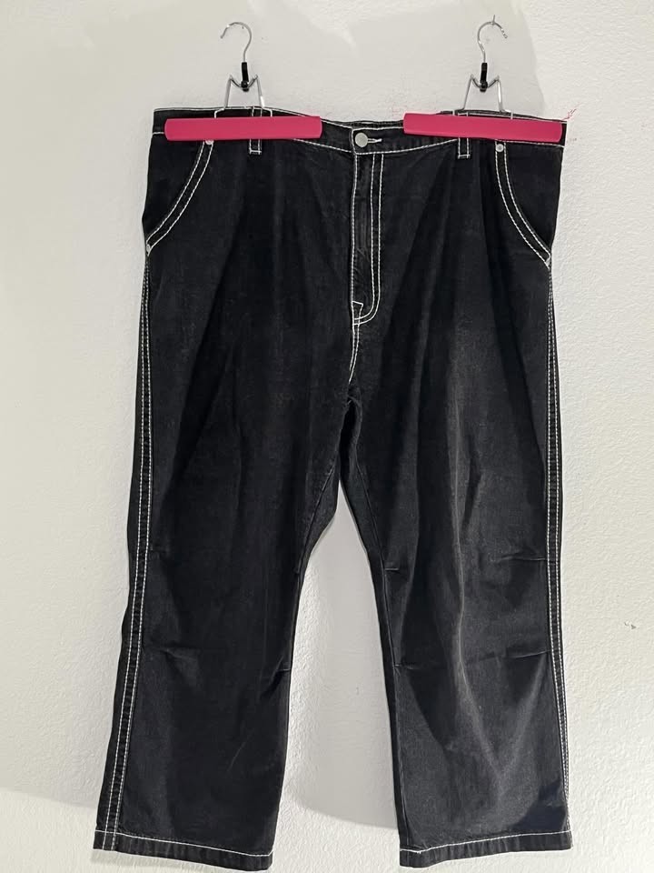 True Religion Men’s Jeans Size 46 Grey Black Contrast Stitch Horseshoe Denim