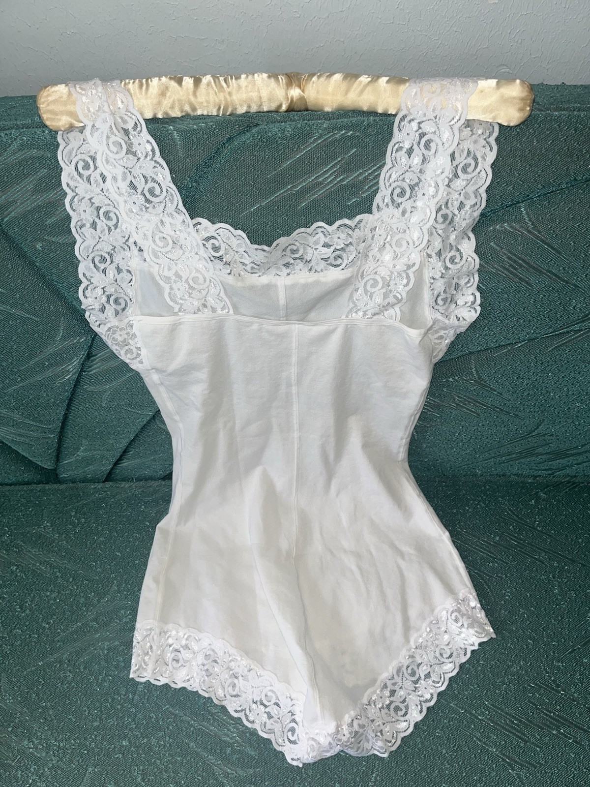 Samsara Body Shaper XL Cachetero White Lace Bodysuit Shapewear Teddy Cheeky