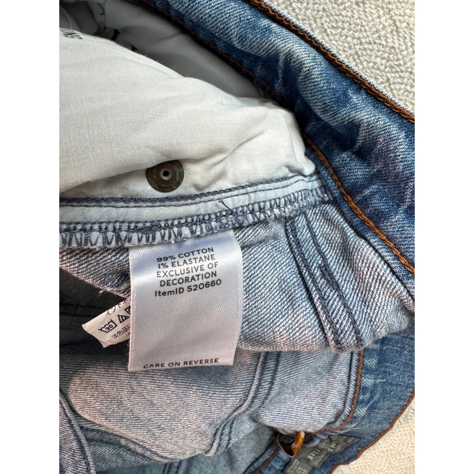LL Bean Signature Heritage Denim Slim Straight Jeans 38×32 Light Wash Y2K 520660