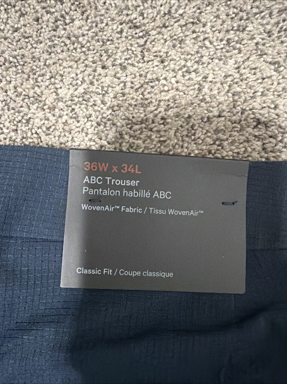 Lululemon Men’s ABC Classic Fit Trouser WovenAir Size 36×34