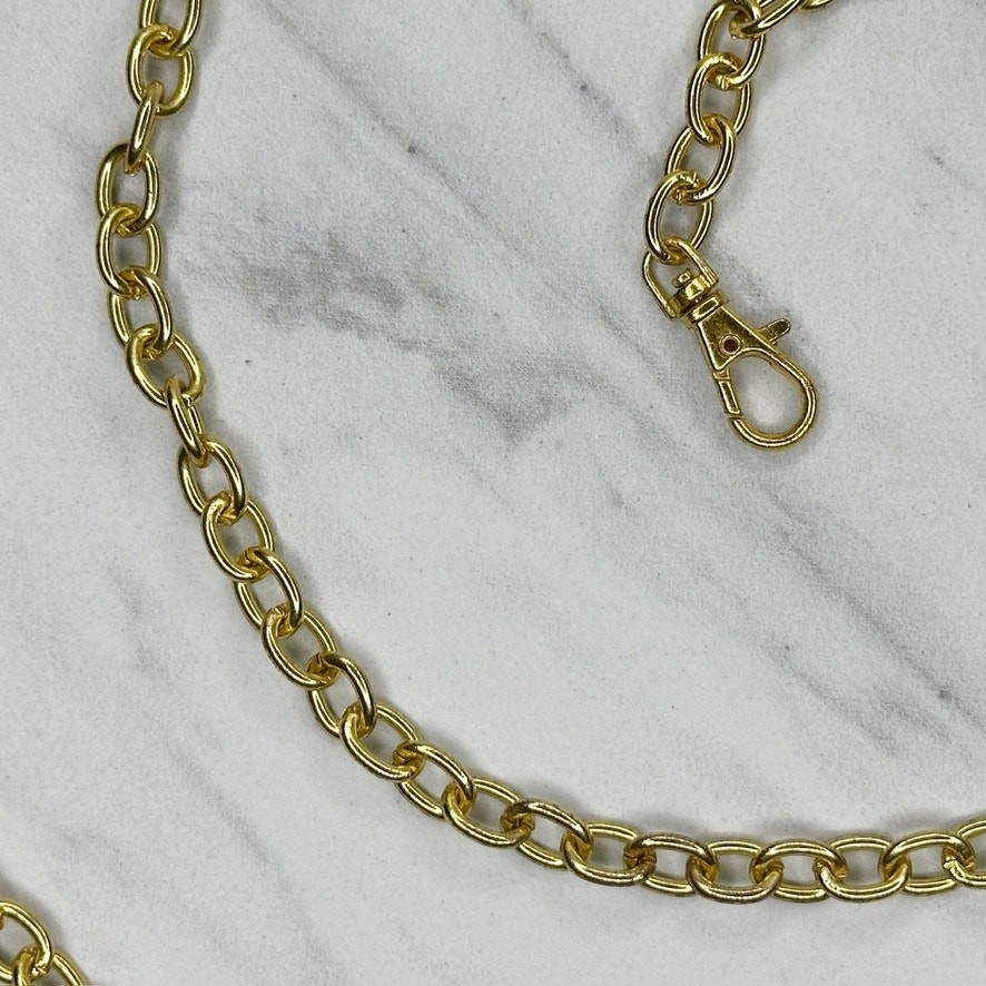 Crossbody Gold Tone Chain Link Purse Replacement Strap – 50″ Long