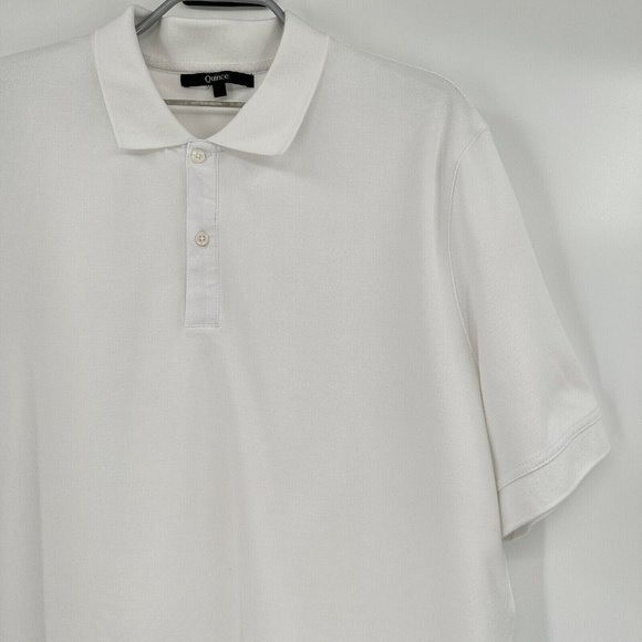 Quince Men’s Organic Cotton Stretch Luxe Pique Polo Shirt White sz M NWT No Logo