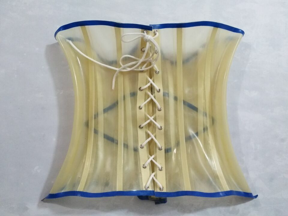 100% Latex Rubber Transparent Corset Shapewear Waist clip Bandage 0.4MM S-XXL
