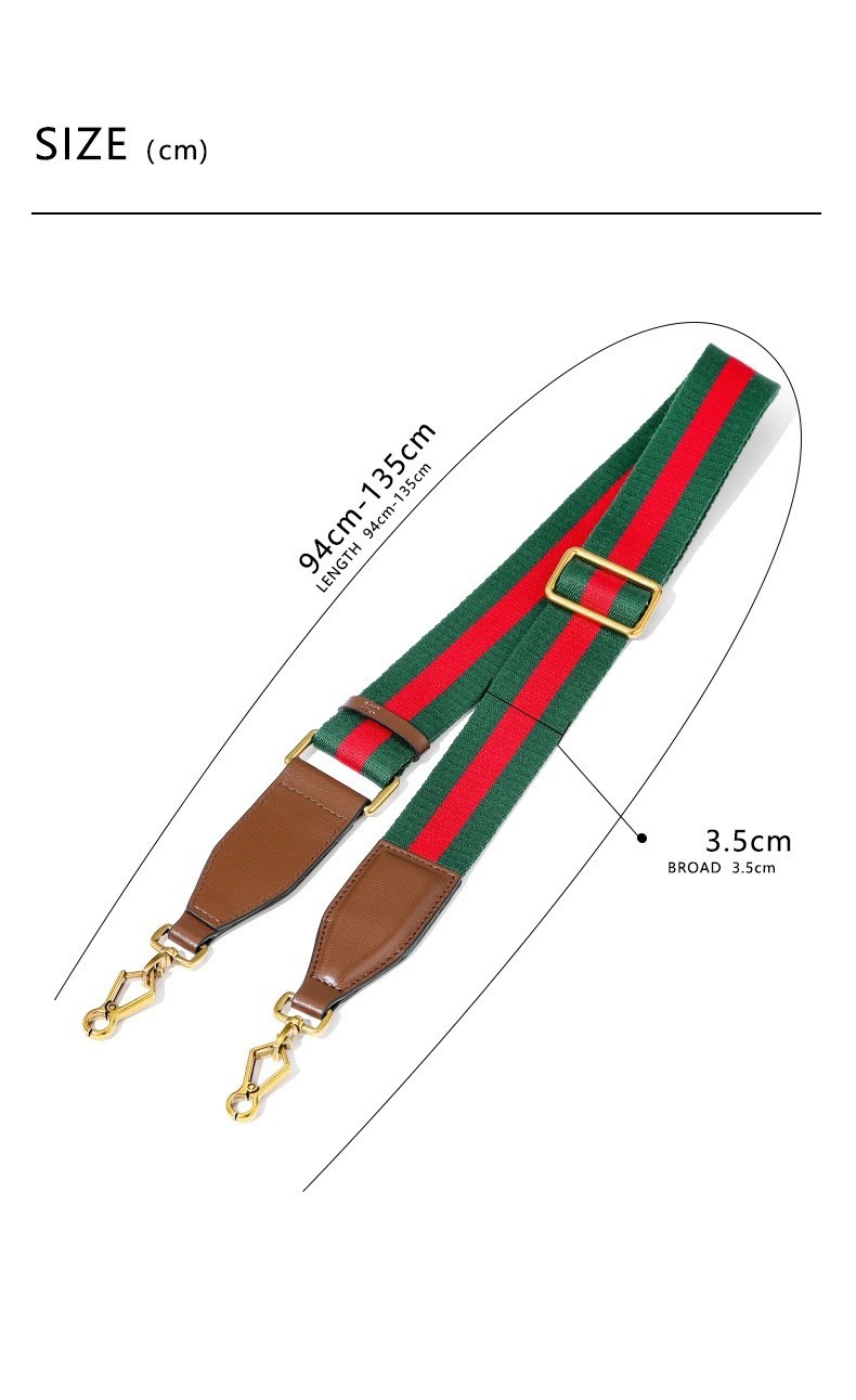 Purse Strap No Brand For Gucci 1955 GG Horsebit Red Green Replacement Strap