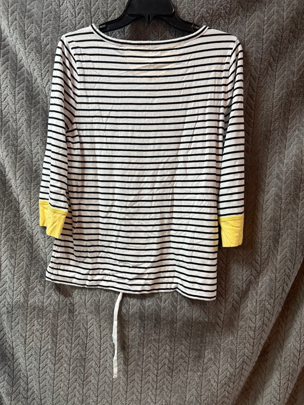 Talbots Medium Striped Long Sleeve Top with Yellow Cuffs