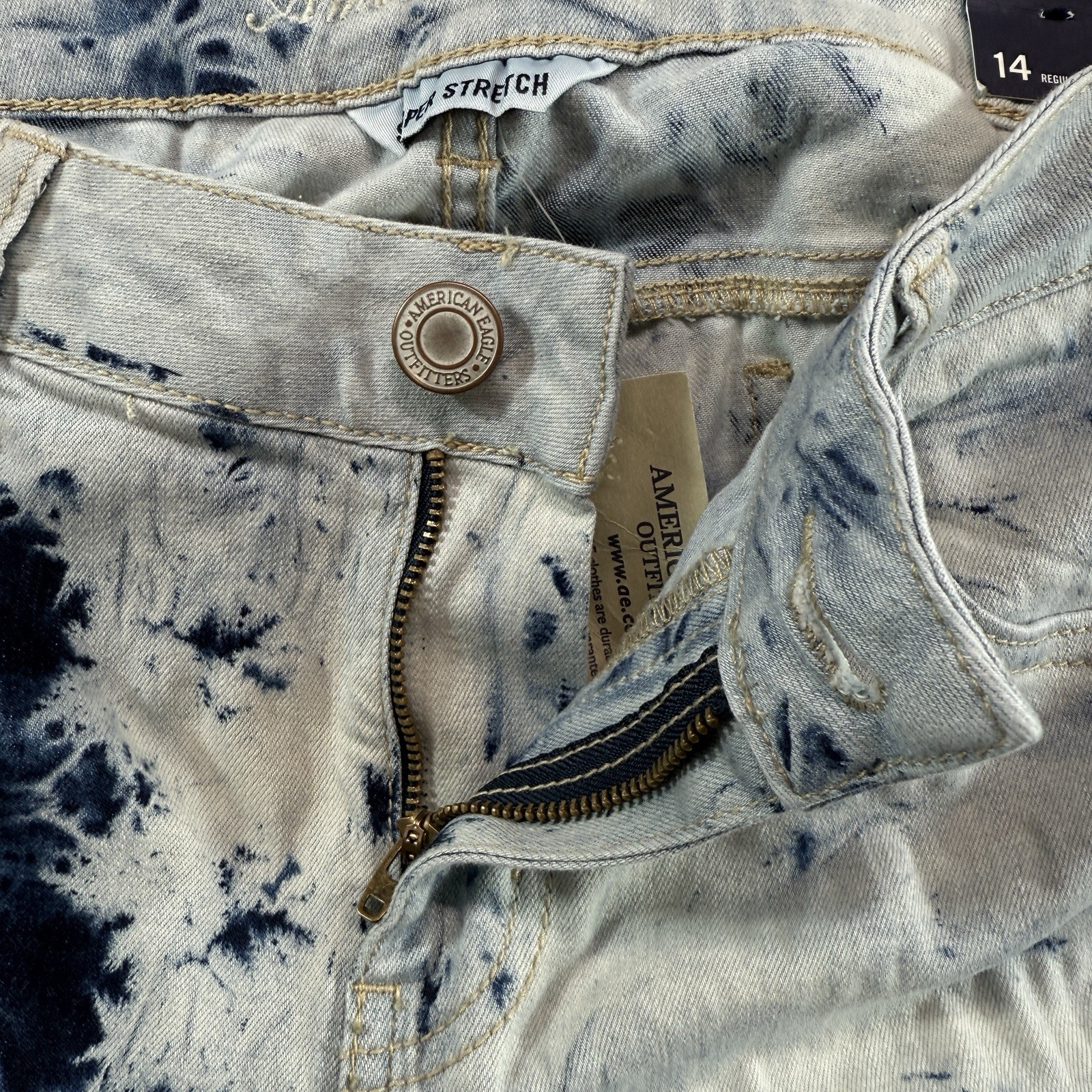 American Eagle Outfitters Jegging Womens 14 Regular Tie Dye Super Stretch Jeans