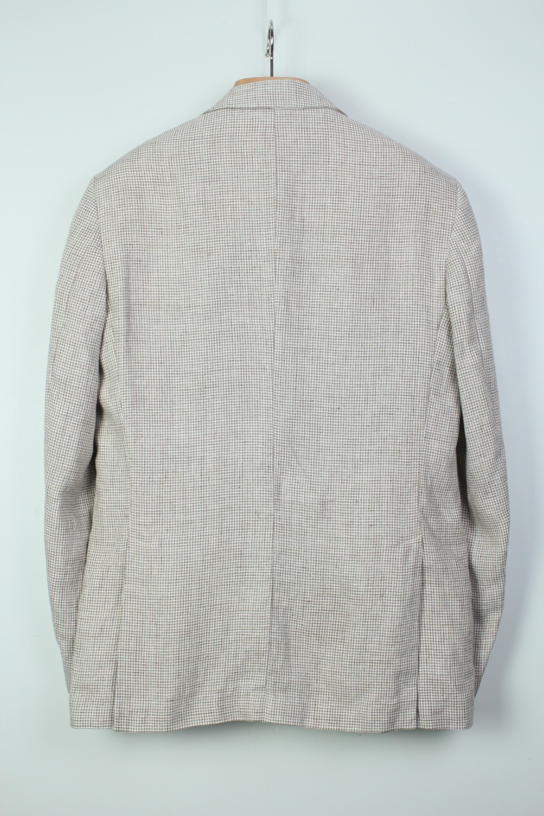 BOGGI Brown & White Dogtooth PURE LINEN HL Sport Coat Blazer Jacket 52IT 42US/UK