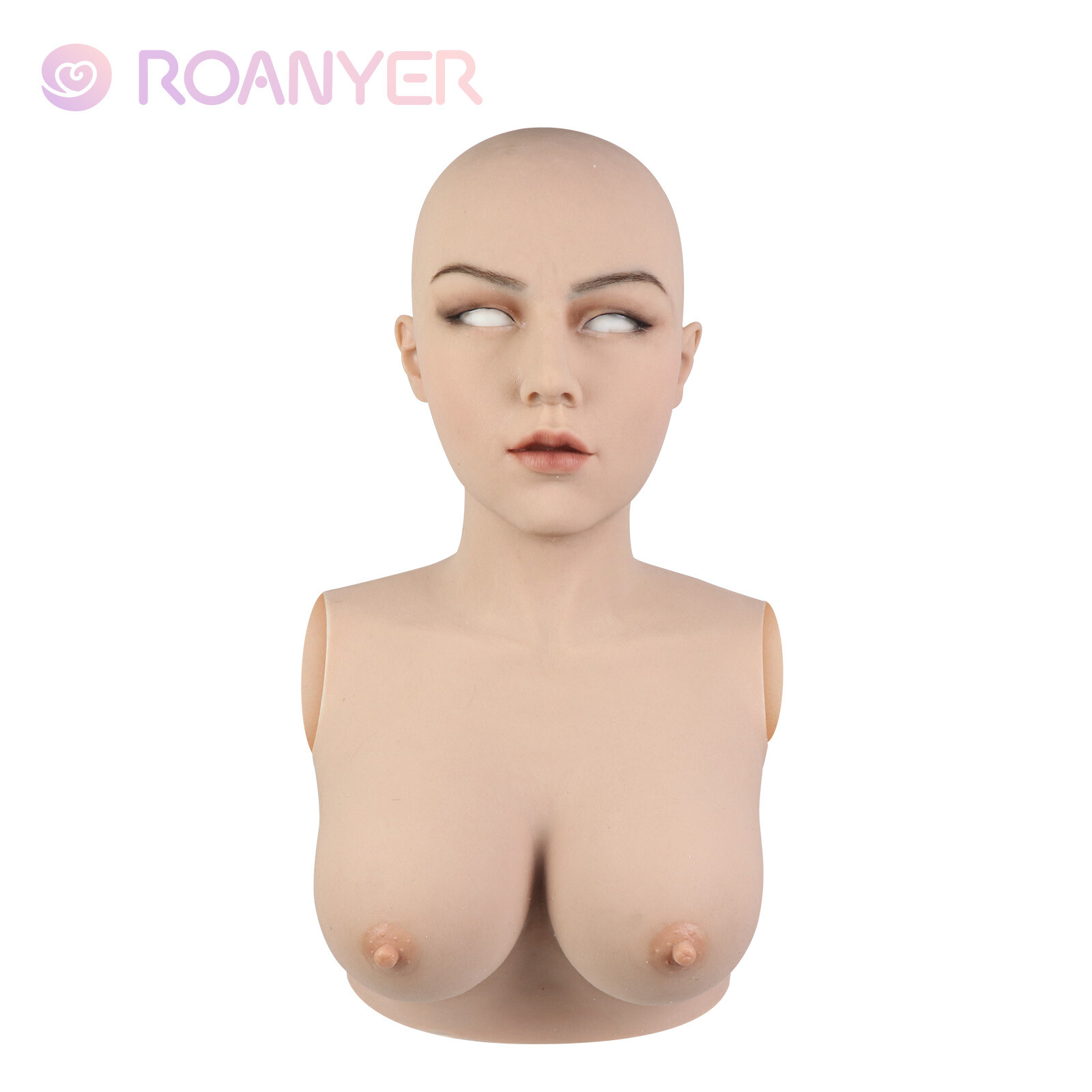 Roanyer Silicone May Mask with Breast Form Female Fake Face Crossdresser