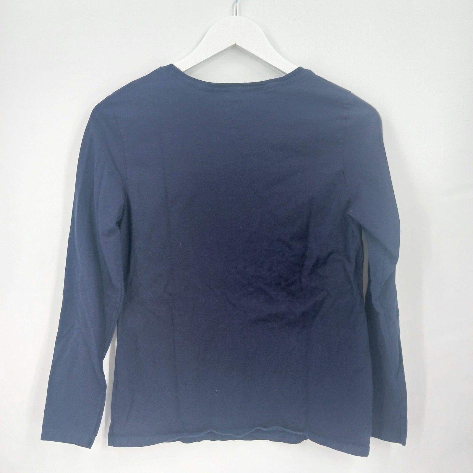 womans hanes long sleeve navy blue tee shirt size medium basic undershirt