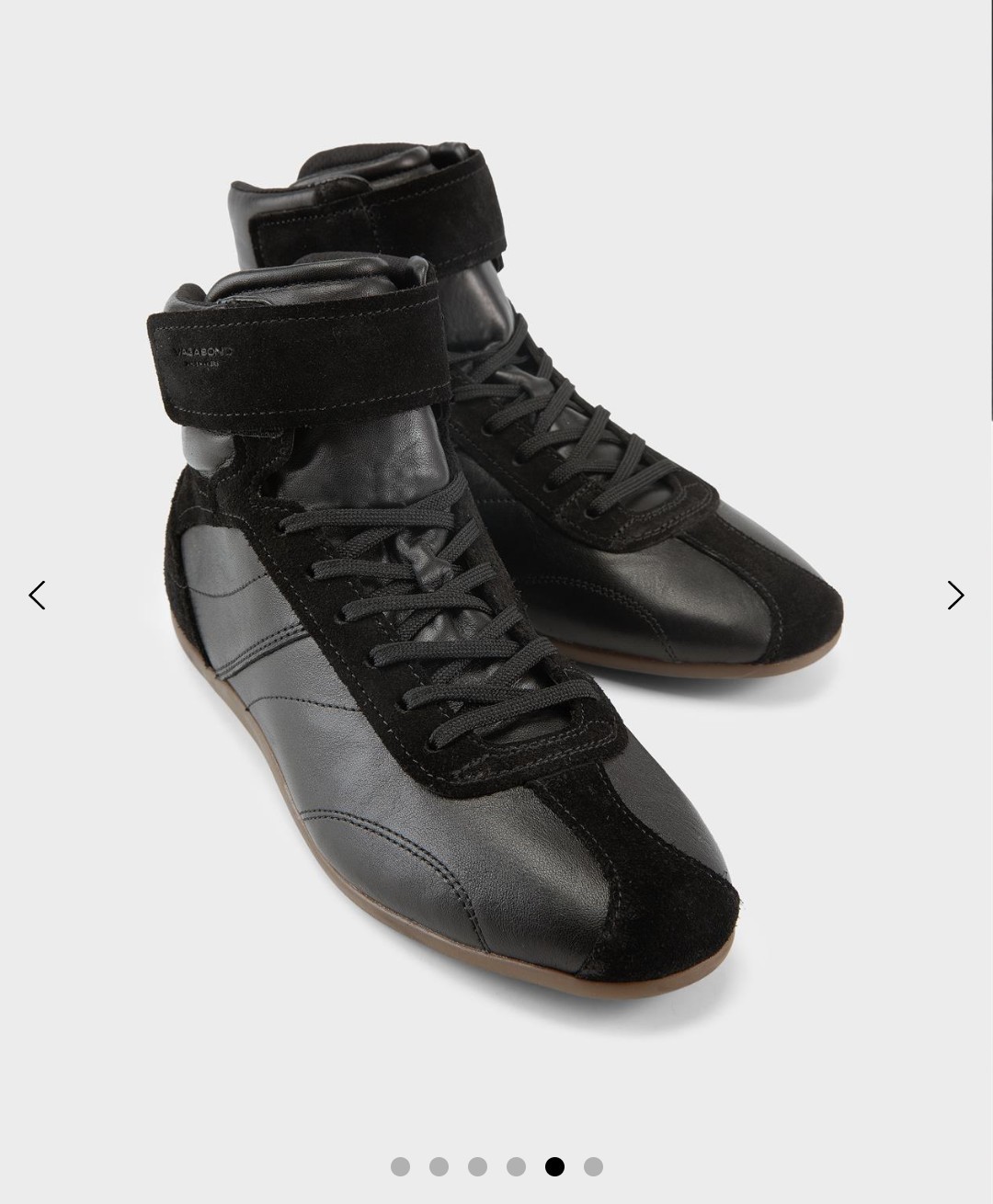 Vagabond Hollie Black High-Top Leather Sneakers Size 37 US 7 READ