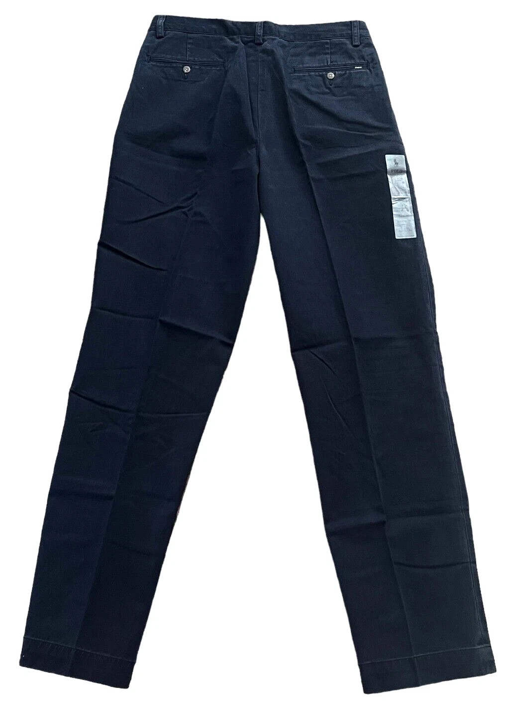 Men Polo Ralph Lauren Logo Chino Classic Fit Pleated Golf Work Pants Navy 32 34