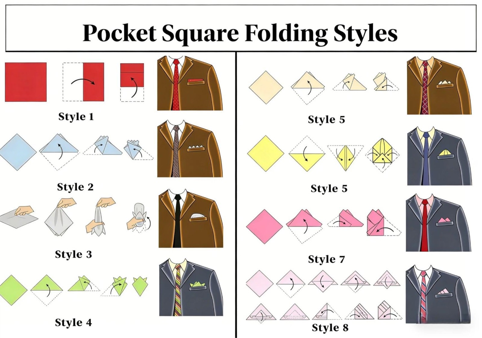 Handkerchief Formal Pocket Squares White/Black Set, Large Size 20×20 Inches, …