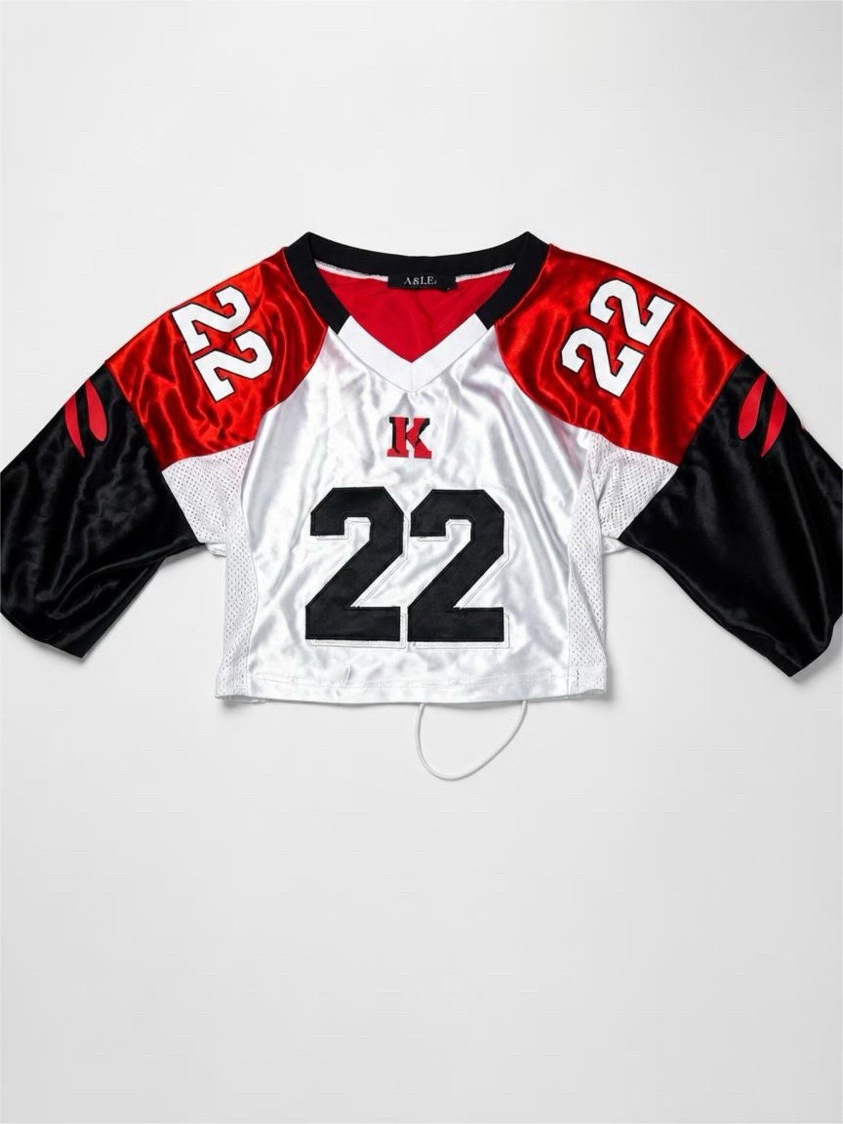 AKIRA “Catch My Vibe” Corseted Cropped Football Jersey