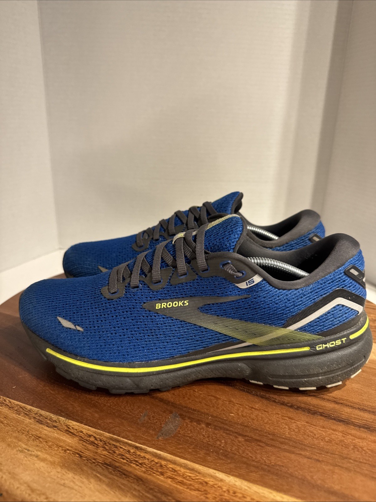 Brooks Ghost 15 Running Shoes Blue Black Neon Yellow 1103931D403 Men’s Size 9.5