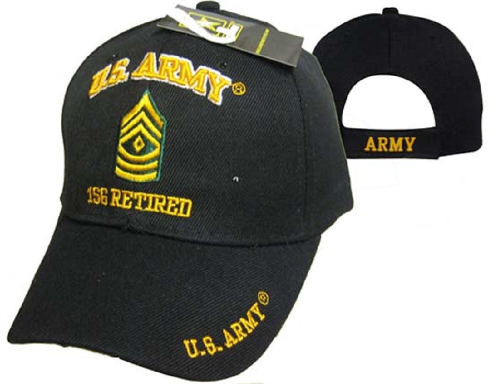 U.S. Army SGT Retired Nice Embroidered Black Cap Licensed Product Free Shipping