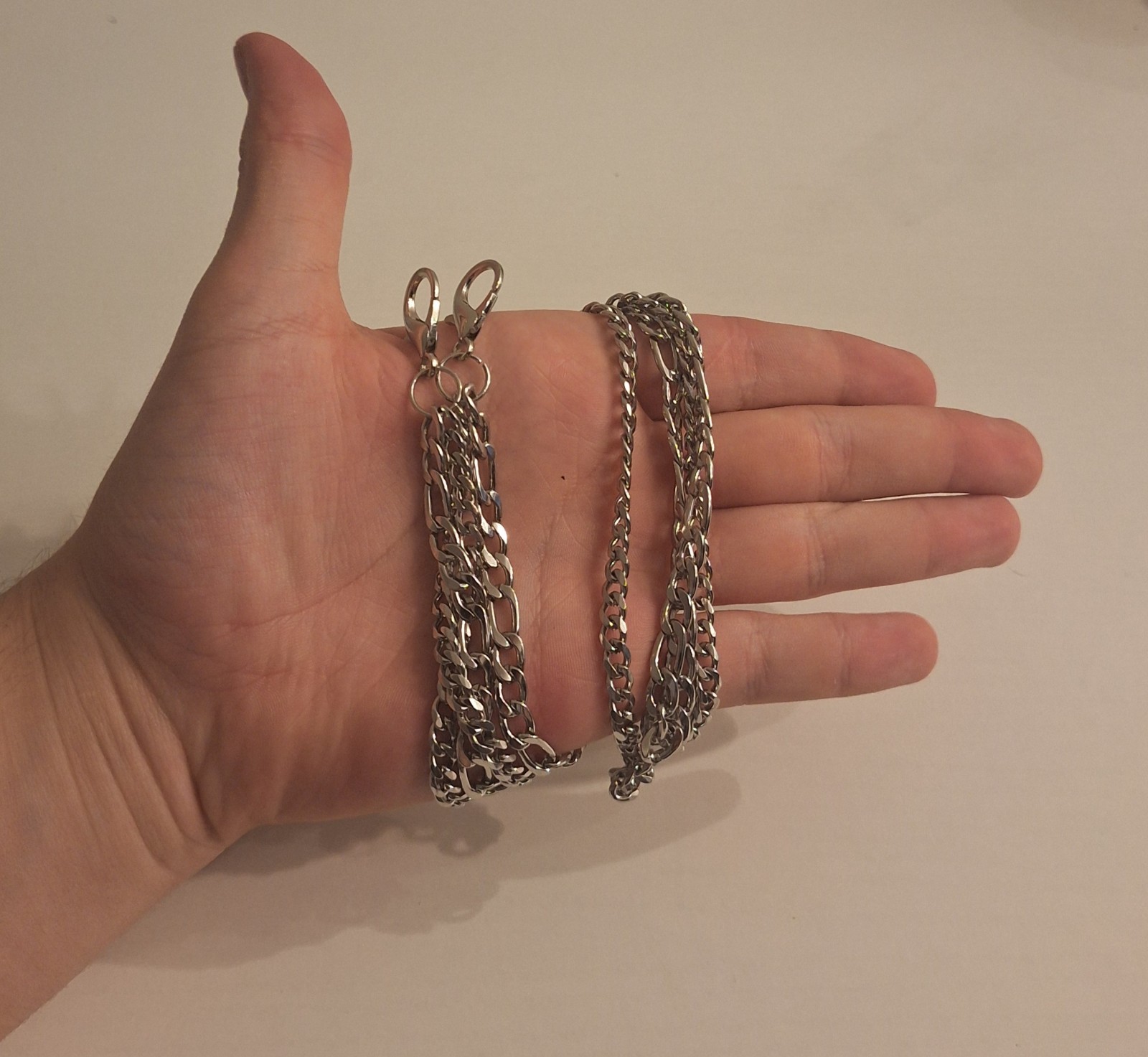 Men’s Silver-Tone Chain Wallet Pocket Chain w/ Lobster Clasps, 24 in