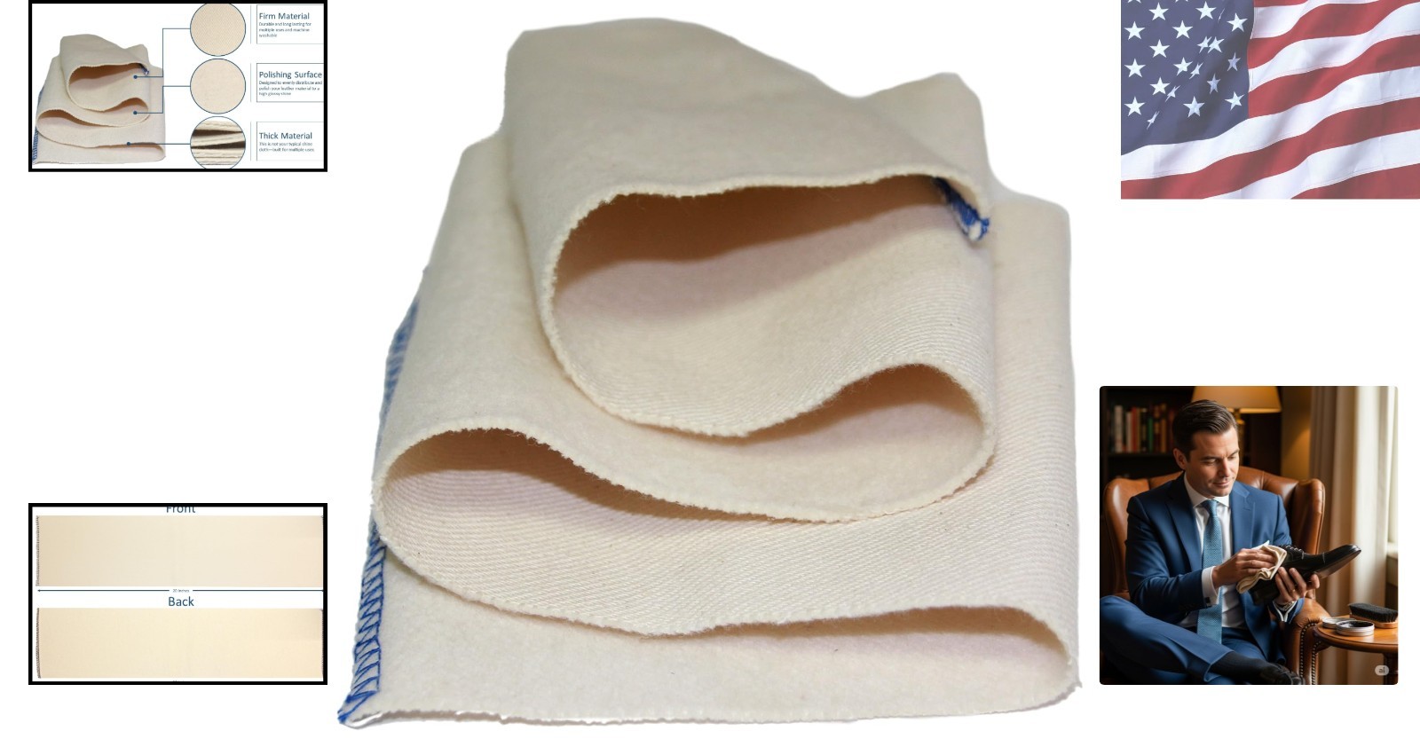 Thick Buffing Cloth for Professional Shoe Care – Machine Washable & Long-Lasting