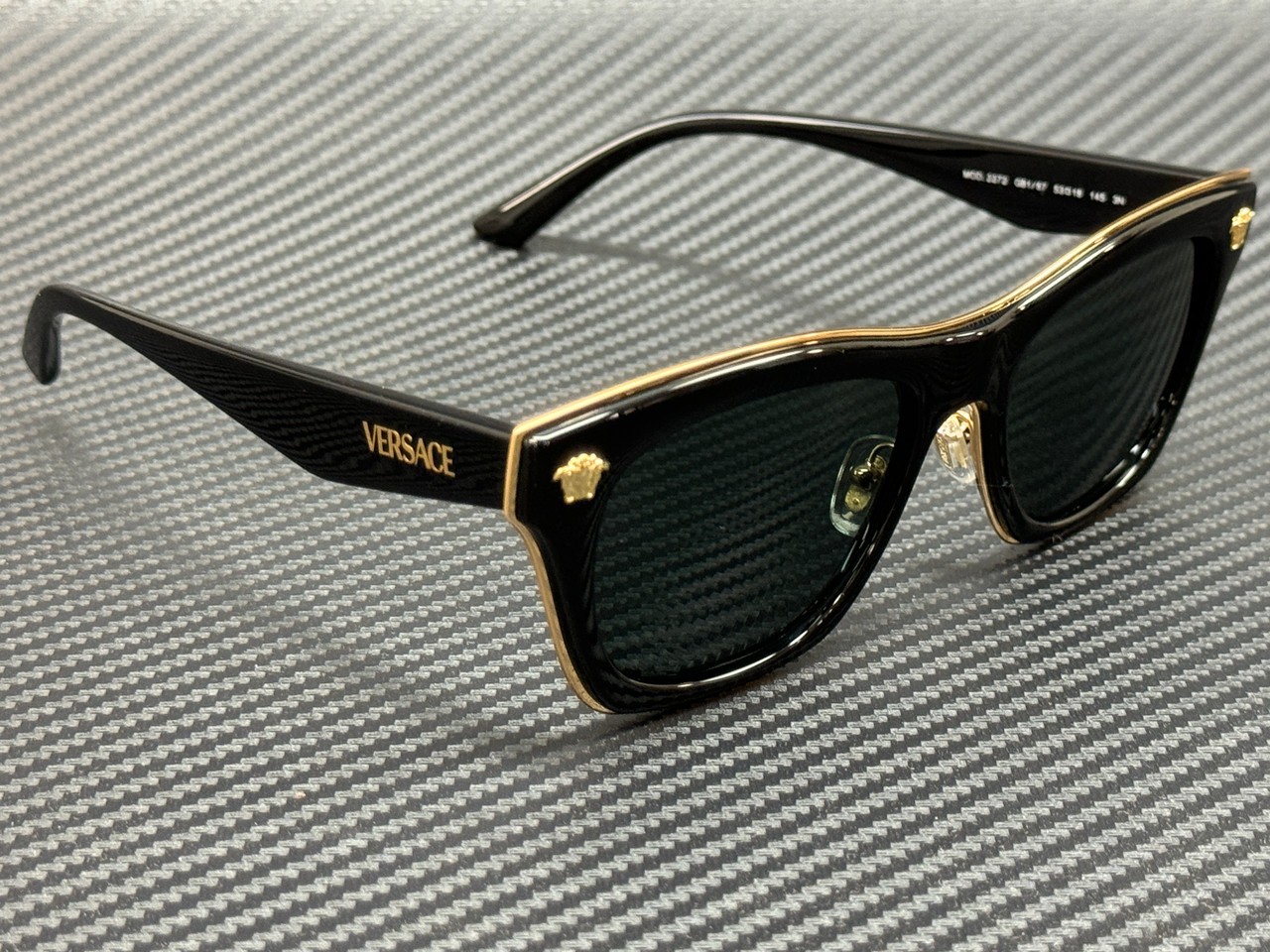 VERSACE VE2272 GB1 87 Black Grey Men’s 53 mm Sunglasses