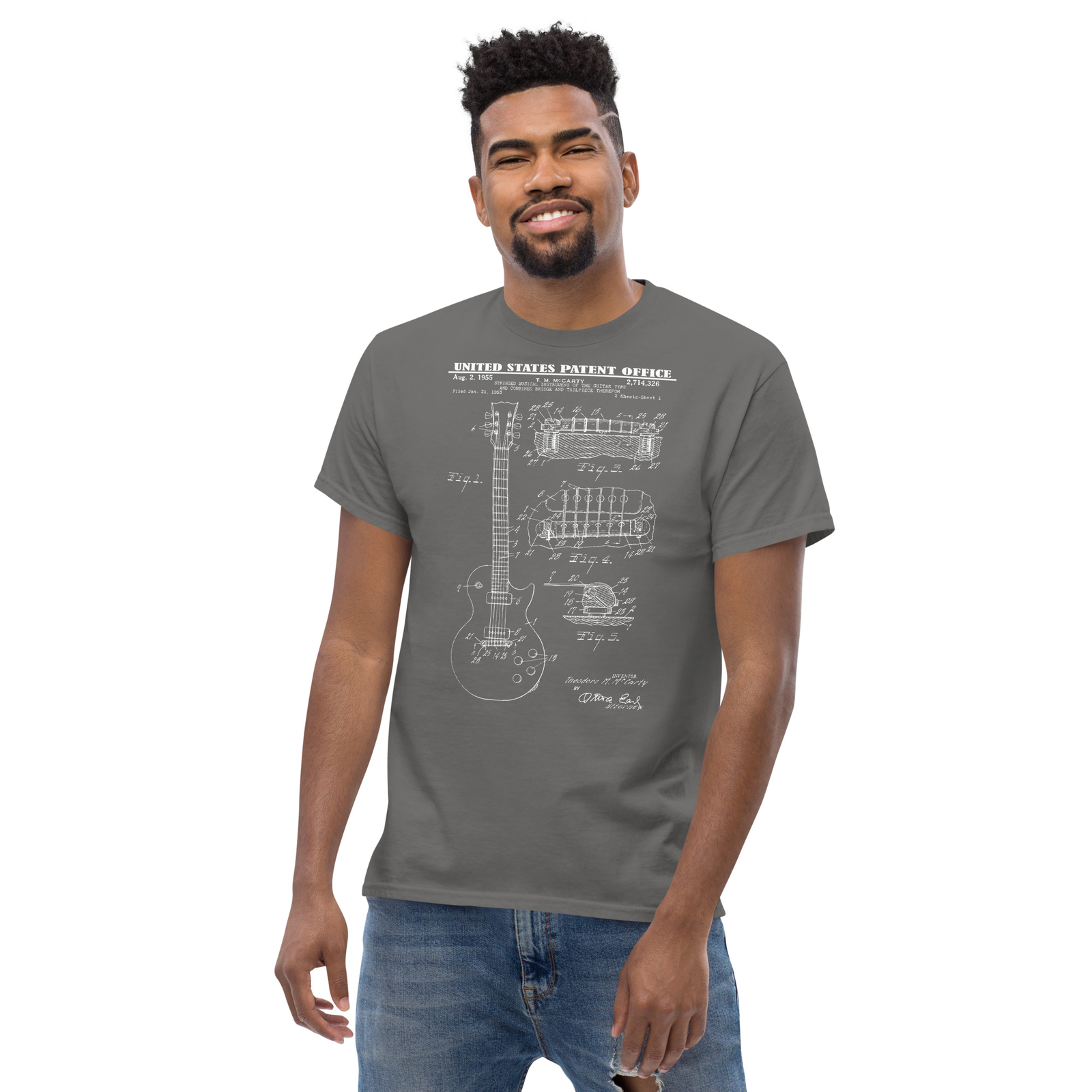 1955 GIBSON LES PAUL GUITAR PATENT T-SHIRT
