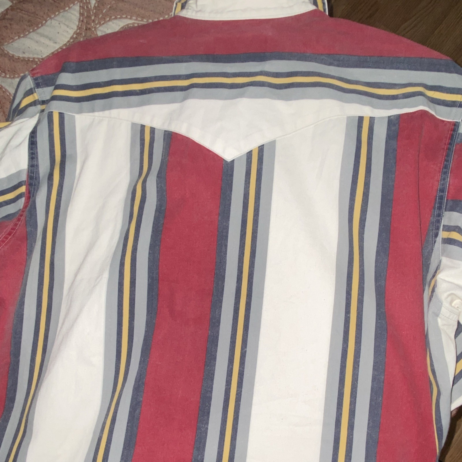 Wrangler X-Long Tails Men’s Striped Multicolor Button-Up Shirt 16 1/2-35