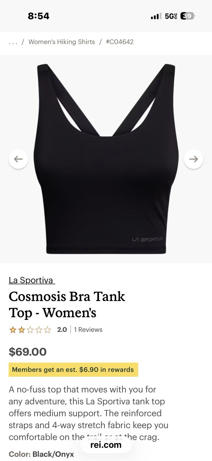 La Sportiva Cosmosis Bra Tank Women’s Top, Black/Onyx, Large