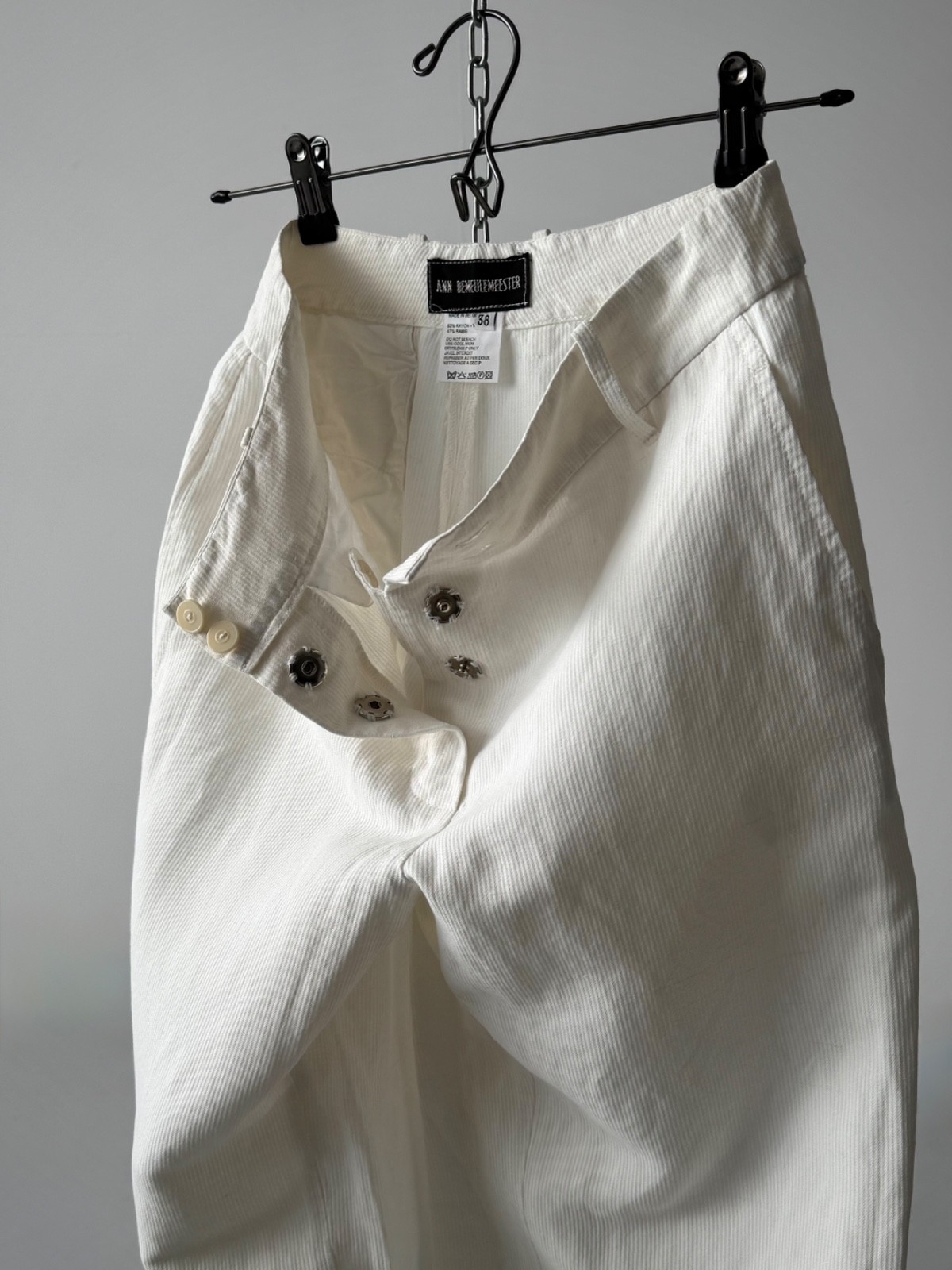 Vintage 1990s Ann Demeulemeester White Pants Size 38