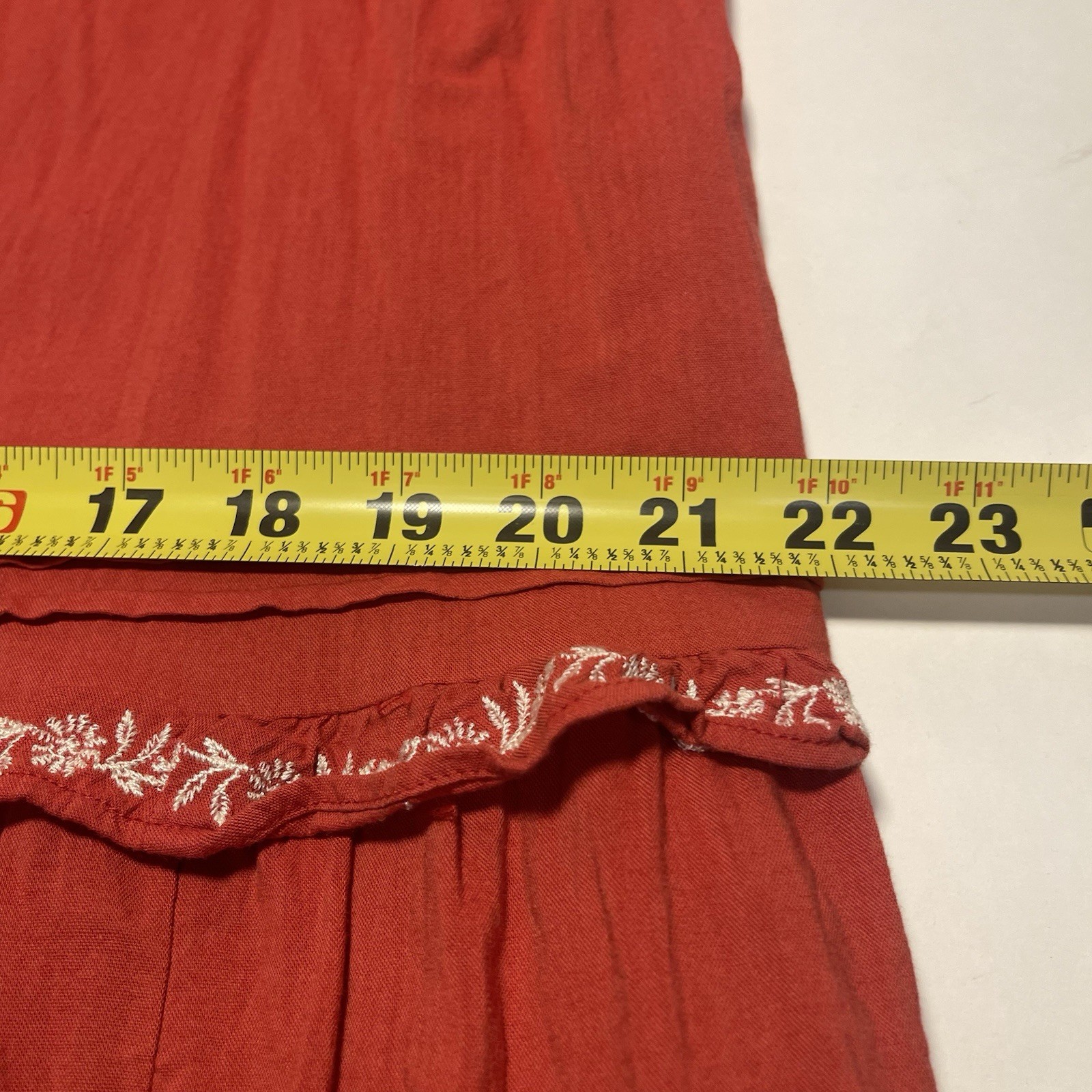 Old Navy Midi Tiered Red Dress L Beach Vacation Preppy Summer Smoked Sleeves