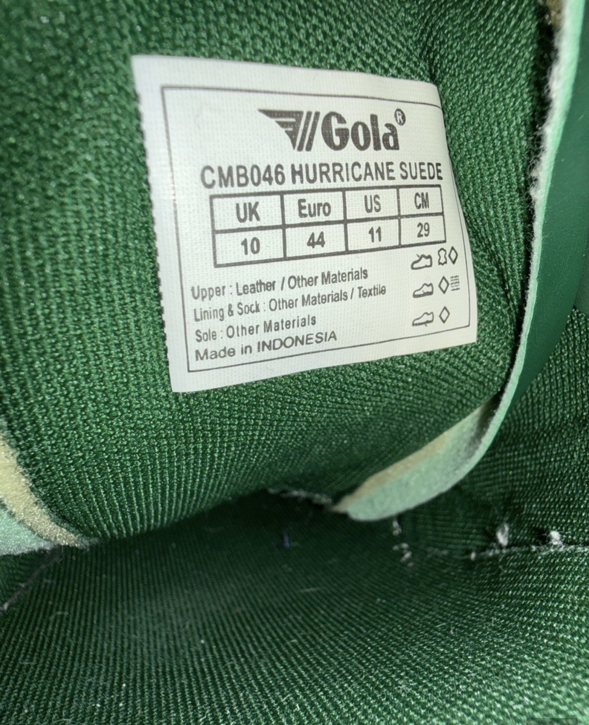 Gola Hurricane Lace Up Sneakers Shoes Evergreen CMBO46 Men’s 11