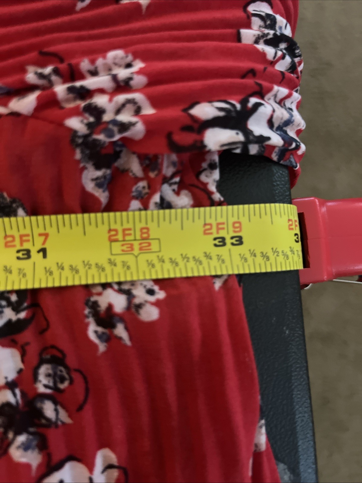 Simply Emma 3/4 Wide Sleeve Babydoll Lined Floral Red Top Blouse SZ 3X