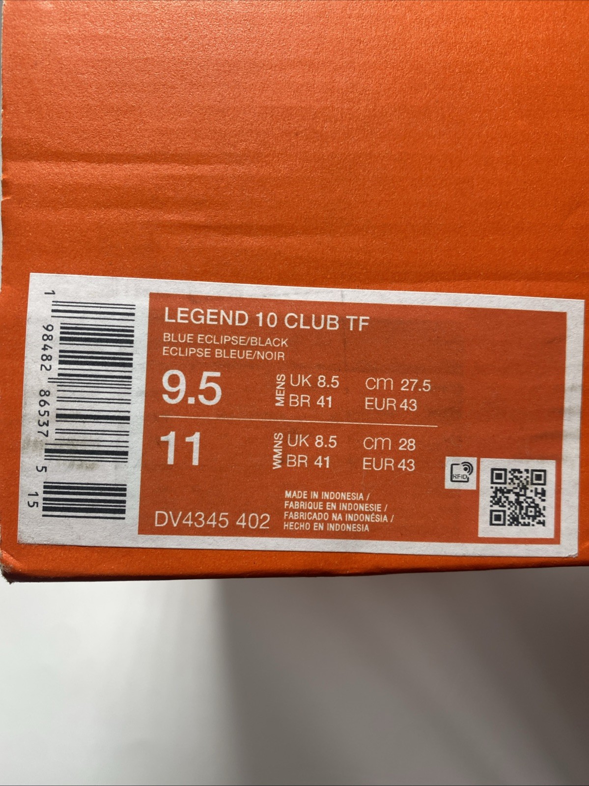 Nike Legend 10 Club TF Blue Eclipse Black (DV4345 402) Men’s Size 9.5
