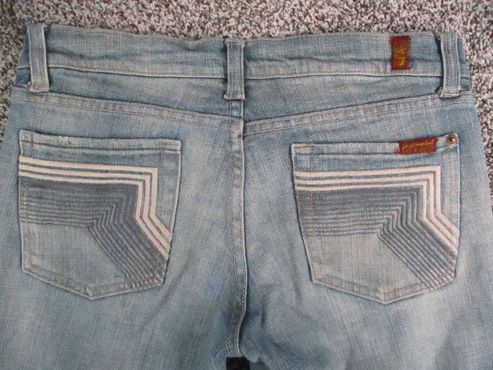 7 For All Mankind Dojo Jeans Womens 28 Blue Light Wash Mid Rise Bootcut 28×32