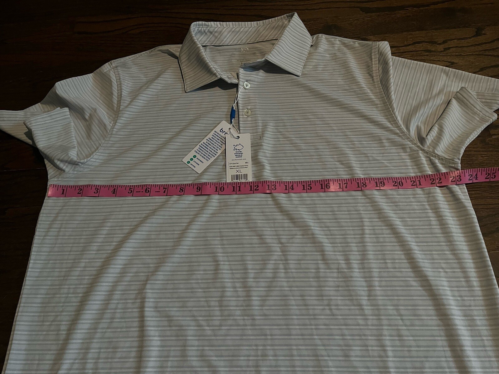 NWT Southern Tide Brrr Bowen Striped Men’s Sz XL Performance Polo Shirt Grey $99