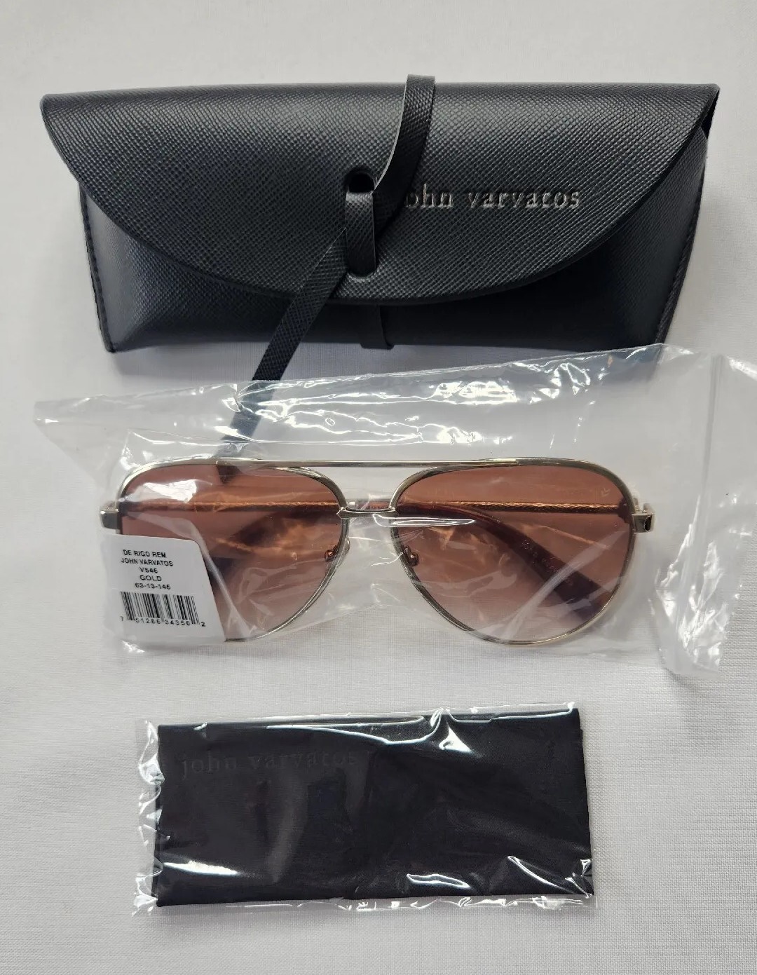 JOHN VARVATOS V546 GOLD LARGE MEN’S AVIATOR SUNGLASSES EYESIZE 63-13-145 JAPAN