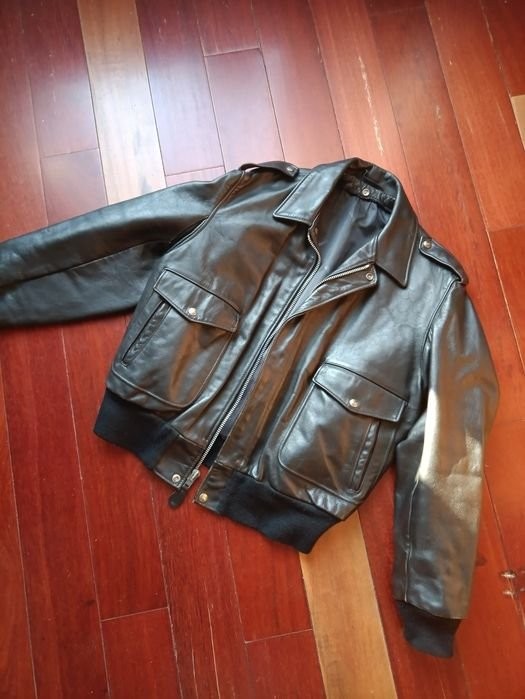 Men Schott Jacket Black Leather