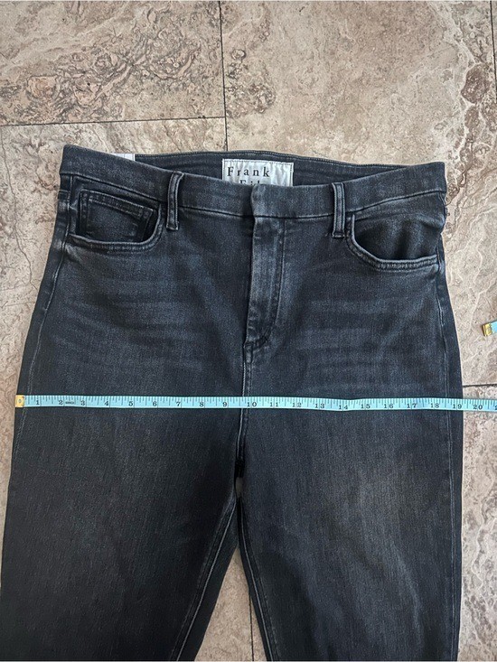 Frank & Eileen Derry Slim Straight Jeans Washed Black Raw Hem Sz 32