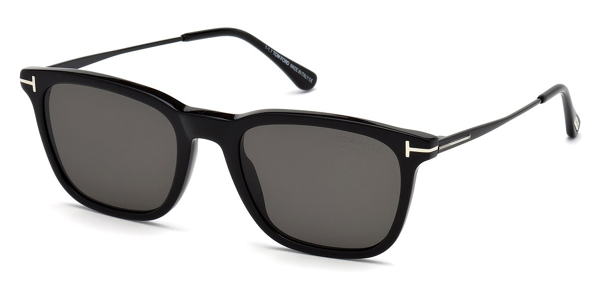 New Tom Ford Men Geometric Sunglasses FT0625 Arnaud-02 01D Shiny Black 53mm