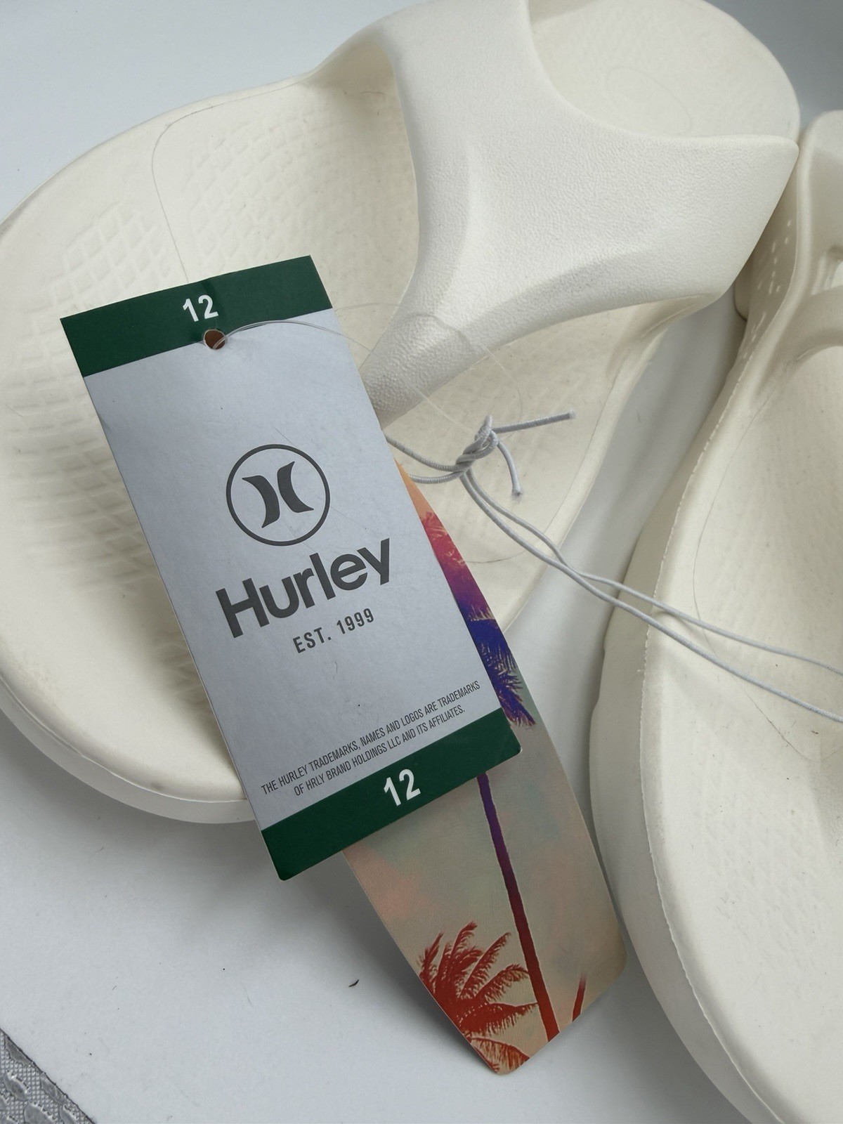 Hurley Mens Injection Flip-Flop Size 12 Cream NWT
