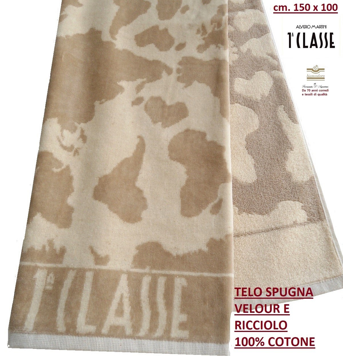 Jacquard sponge cloth 1^CLASS ALVIERO MARTINI cm. 150 x 100 sea bath etc.