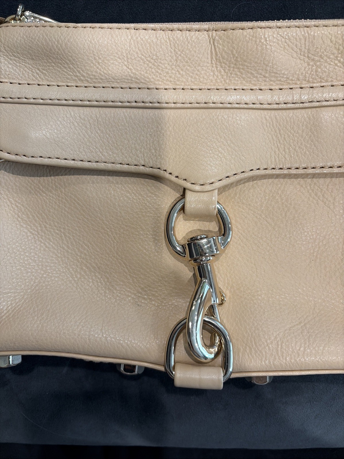 REBECCA MINKOFF MINI MAC NUDE CROSSBODY Leather Handbag PURSE Chain Strap