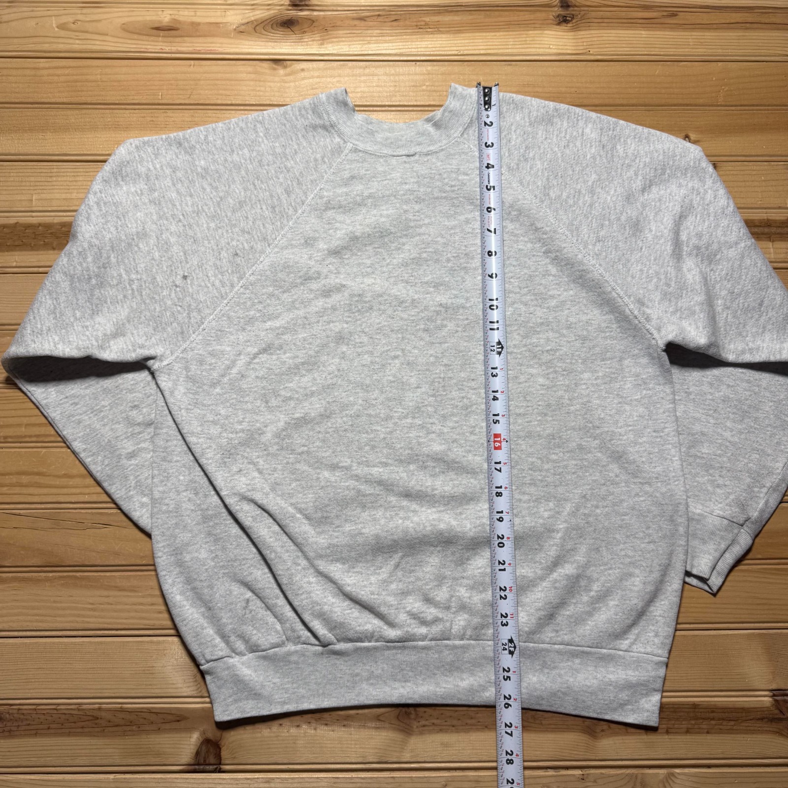 Vintage 90s Blank Raglan Heather Fleece Crewneck Pullover Sweatshirt USA – Large