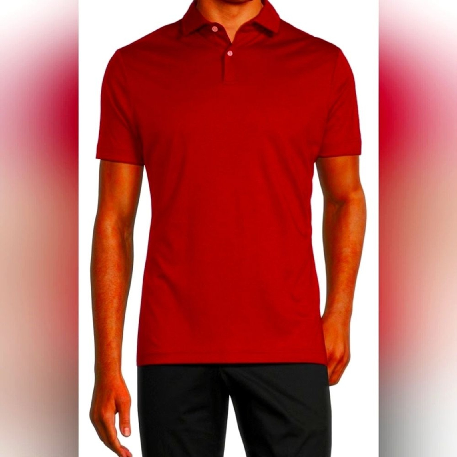 Murano Red Polo Shirt Vibrant Short-Sleeve Design Men’s Large
