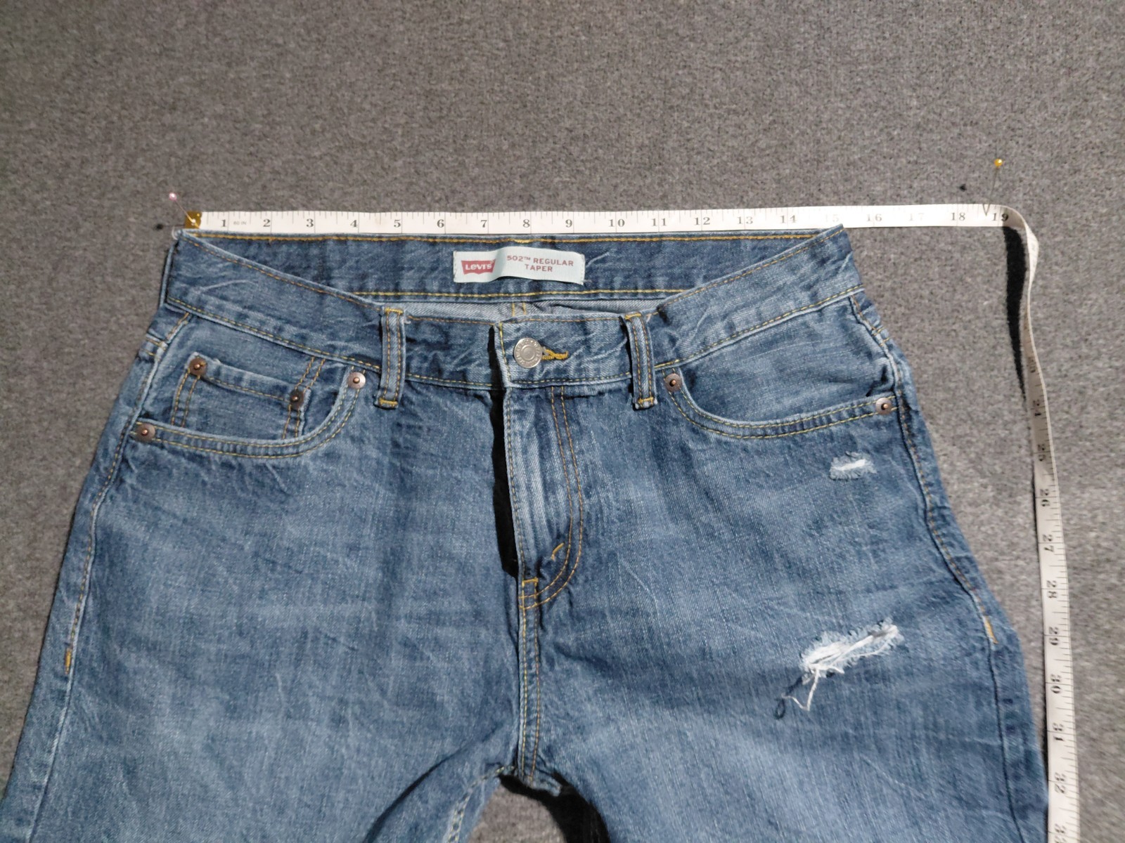 Levis 502 Jeans Mens 30×30 Blue Regular Tapered Medium Wash Denim