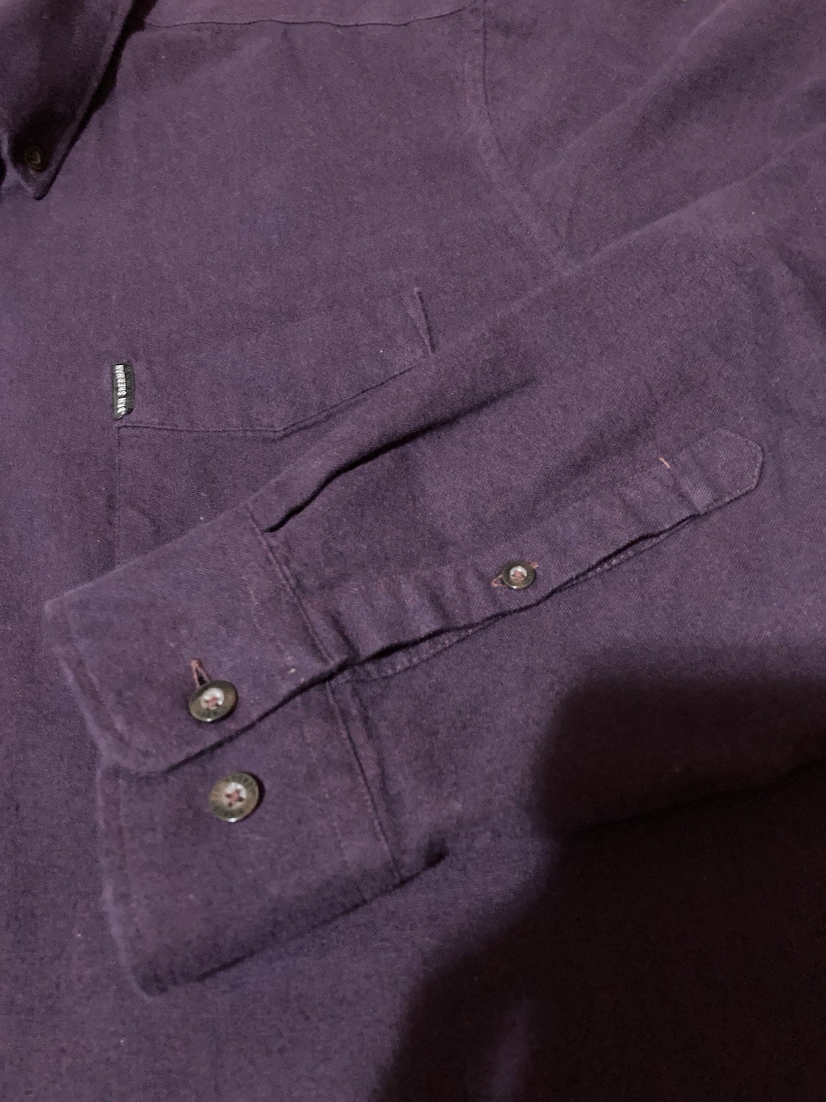 Ben Sherman Twill/Flannel Button Down Shirt Purple Men’s XXL(XL 24in pit to pit)