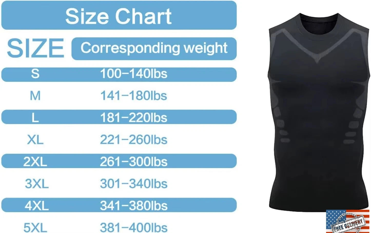 Men Compression Shirt Version Ionic Shaping Sleeveless Vest Sport Tank Top S-2XL