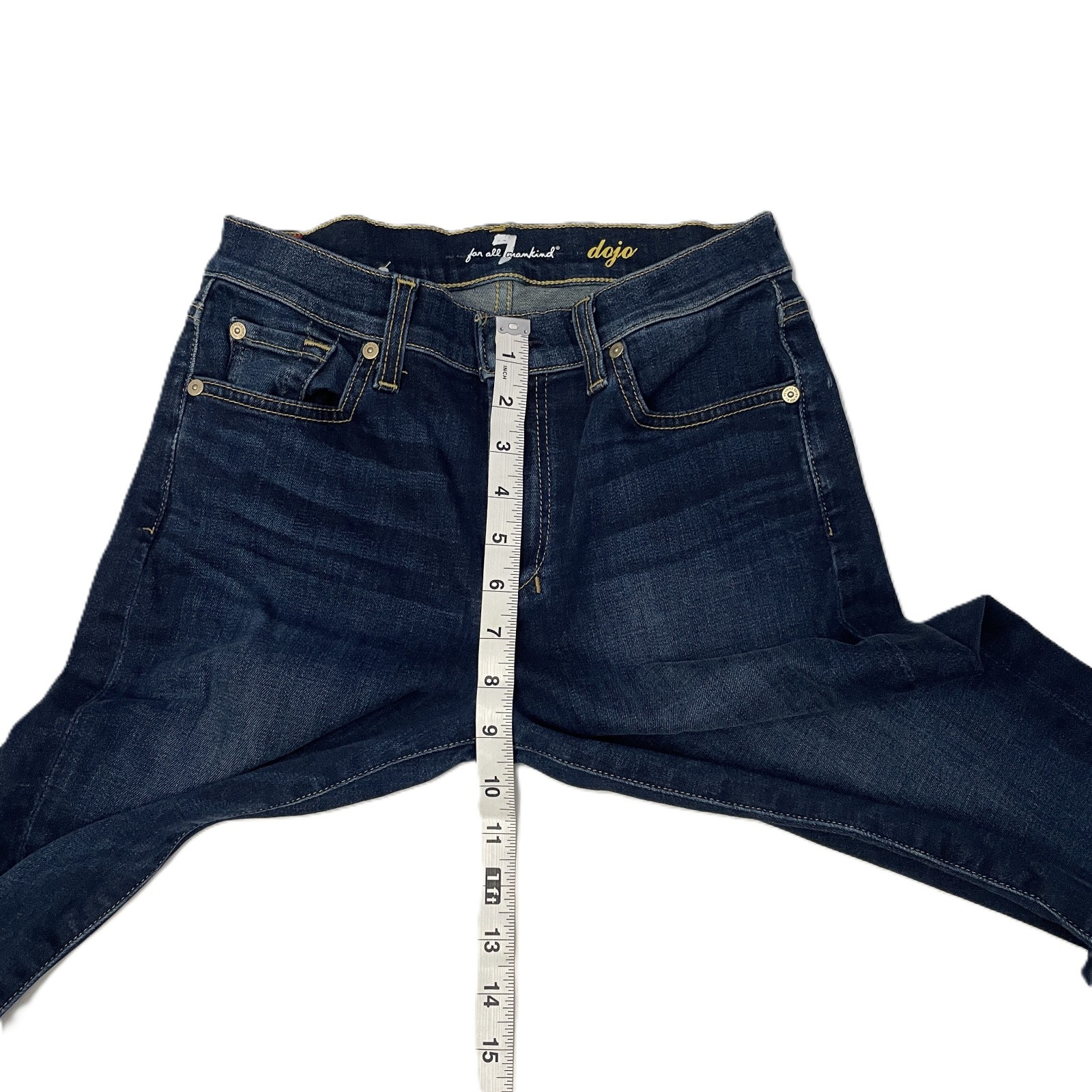 Seven For All Mankind Dojo Jeans Women’s Sz 28 /34 L Flare Leg Dark Wash Stretch