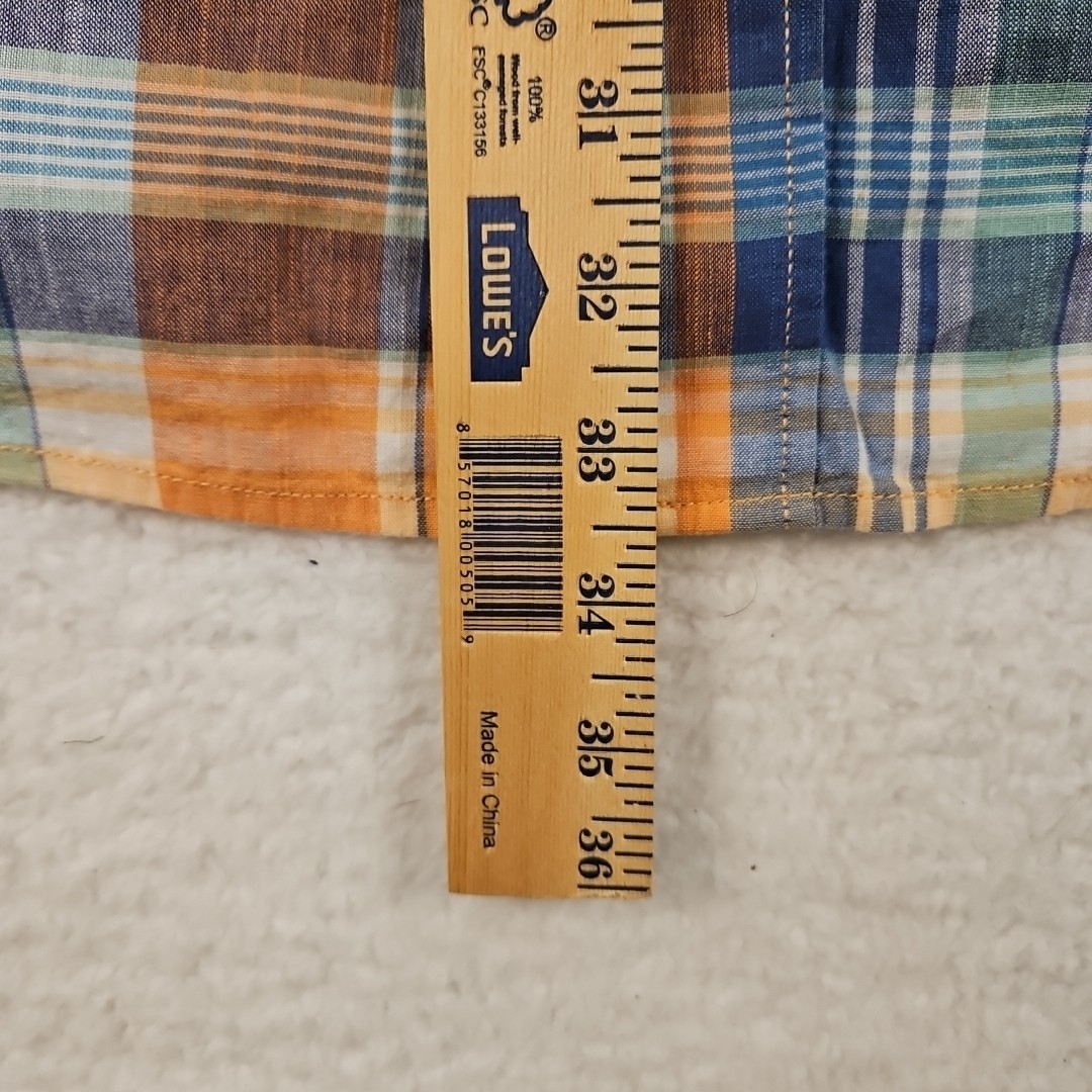 IZOD Saltwater Men’s Short Sleeve Button Down Shirt Size 2XL Orange Multicolor