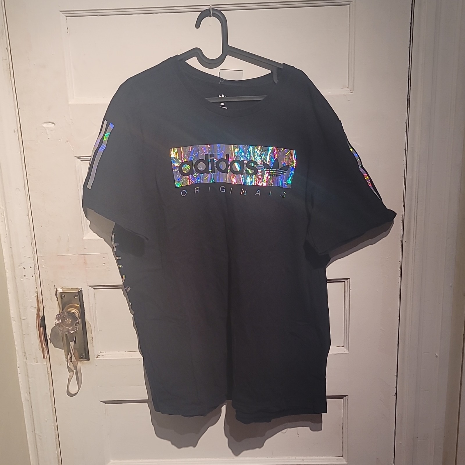 Adidas Japanese Katakana Iridescent Trefoil Holographic Men’s Shirt XXL 2017