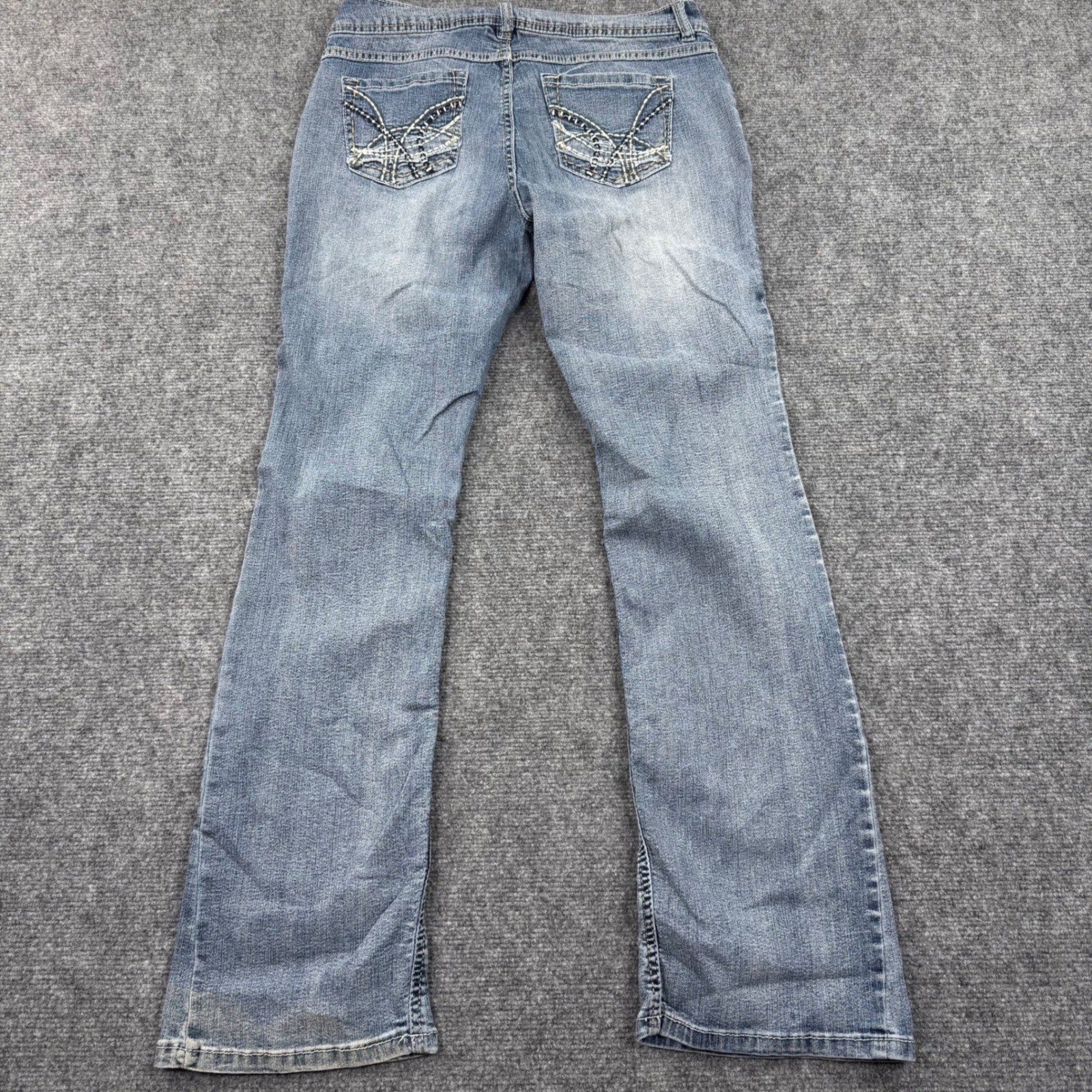 Mudd Flare Jeans Size 11 Blue Low Rise Embellished Y2K Denim Women’s