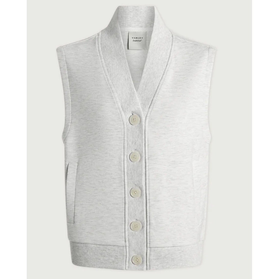 Varley Doublesoft Vicky Button Gilet Ivory/Marl Size XL